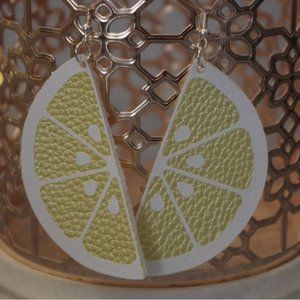 Metallic Lemon Wedge Earrings
